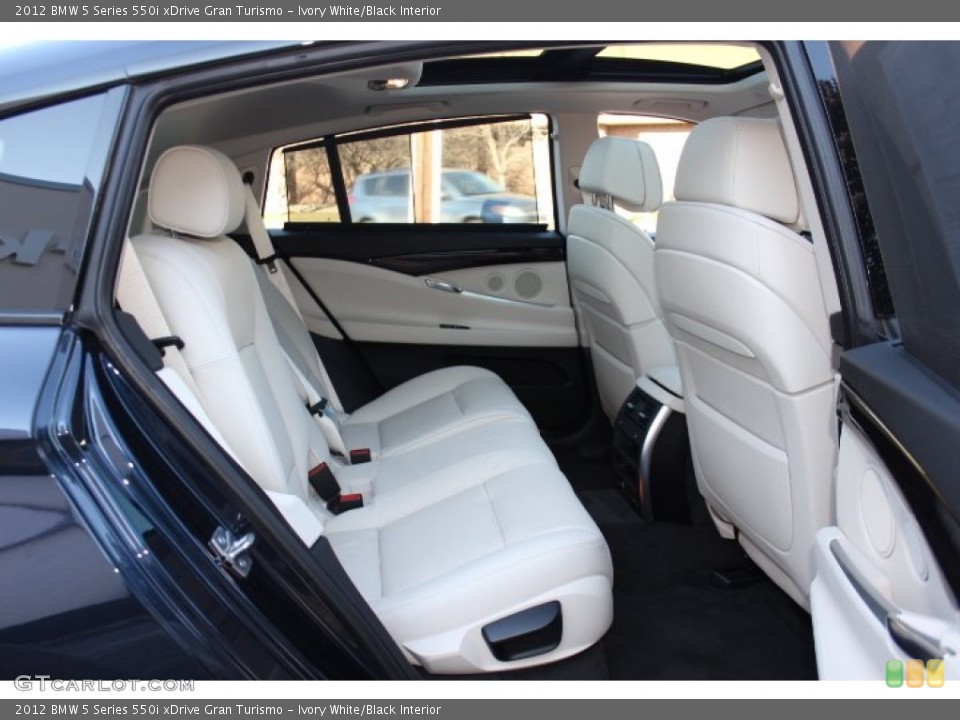 Ivory White/Black Interior Rear Seat for the 2012 BMW 5 Series 550i xDrive Gran Turismo #75424596