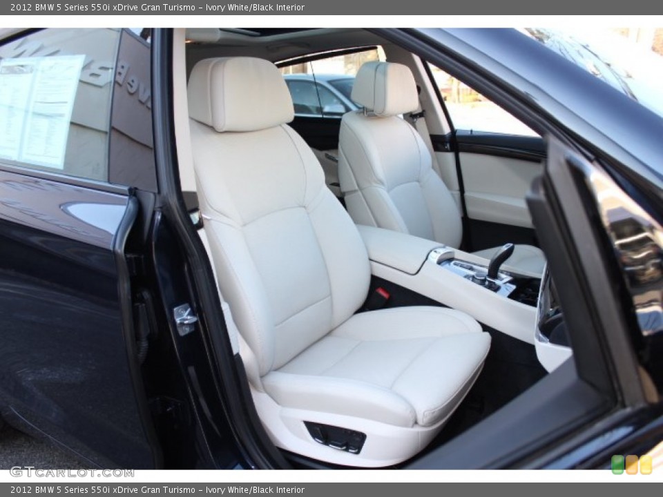 Ivory White/Black Interior Front Seat for the 2012 BMW 5 Series 550i xDrive Gran Turismo #75424674
