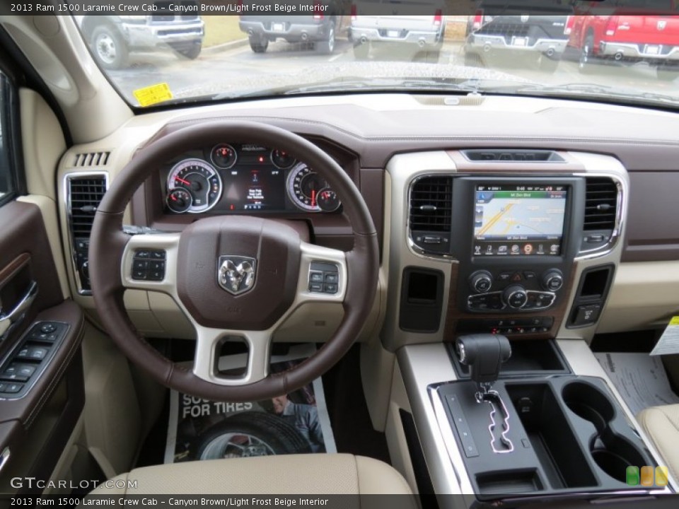 Canyon Brown/Light Frost Beige Interior Dashboard for the 2013 Ram 1500 Laramie Crew Cab #75435345