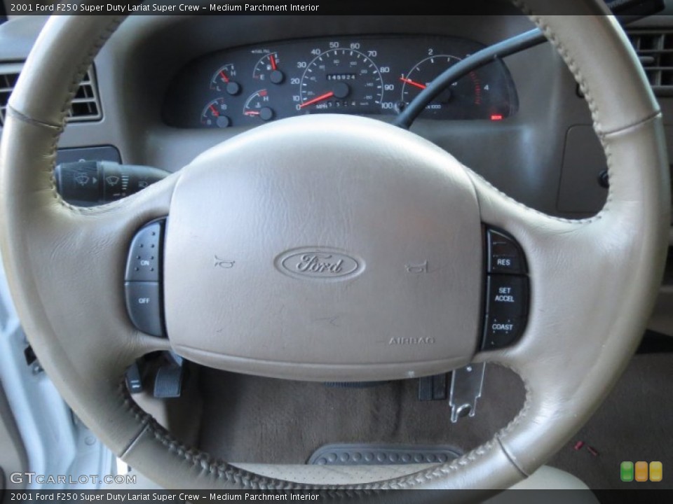 Medium Parchment Interior Steering Wheel for the 2001 Ford F250 Super Duty Lariat Super Crew #75440619