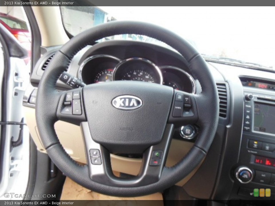 Beige Interior Steering Wheel for the 2013 Kia Sorento EX AWD #75442632