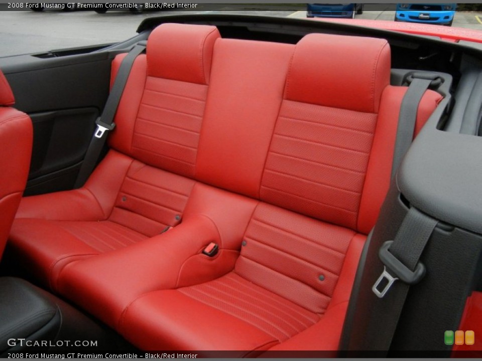 Black/Red Interior Rear Seat for the 2008 Ford Mustang GT Premium Convertible #75447216