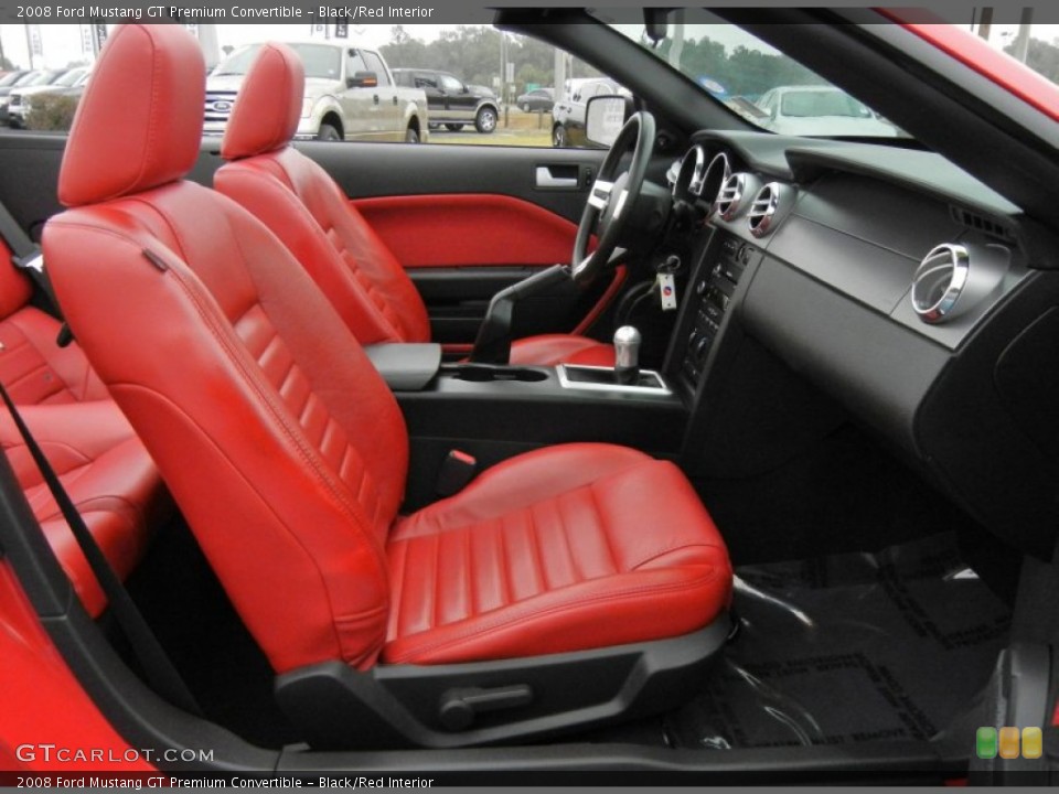 Black/Red Interior Front Seat for the 2008 Ford Mustang GT Premium Convertible #75447249