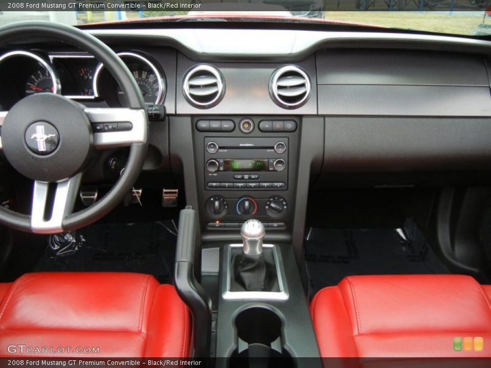 Black/Red Interior Dashboard for the 2008 Ford Mustang GT Premium Convertible #75447282