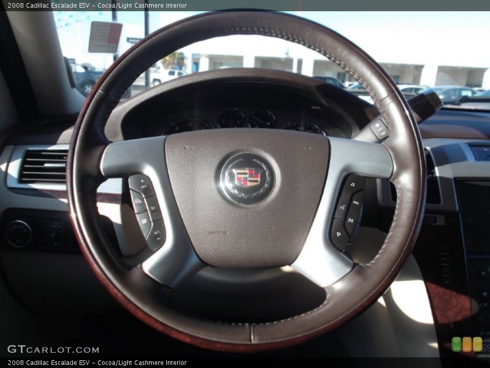 Cocoa/Light Cashmere Interior Steering Wheel for the 2008 Cadillac Escalade ESV #75452073