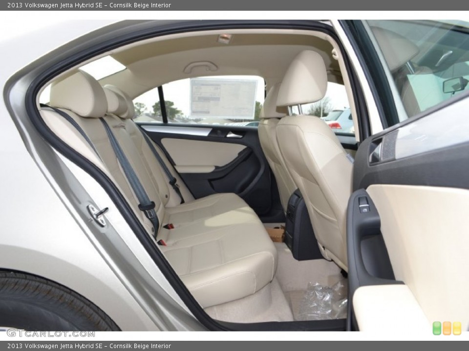 Cornsilk Beige Interior Rear Seat for the 2013 Volkswagen Jetta Hybrid SE #75456204