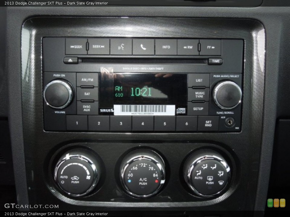 Dark Slate Gray Interior Controls for the 2013 Dodge Challenger SXT Plus #75459179