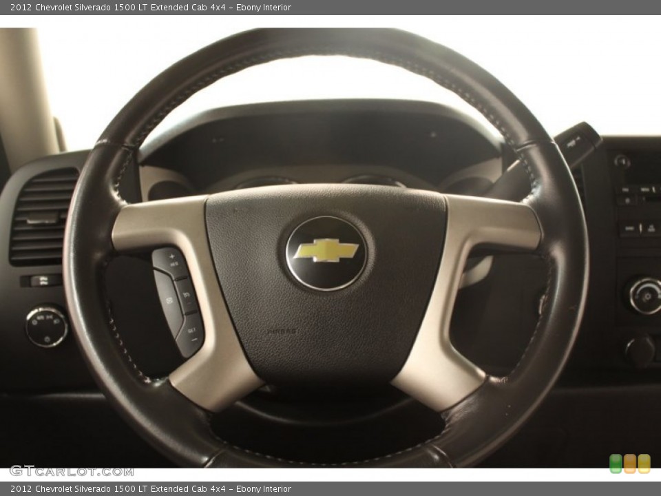 Ebony Interior Steering Wheel for the 2012 Chevrolet Silverado 1500 LT Extended Cab 4x4 #75463666
