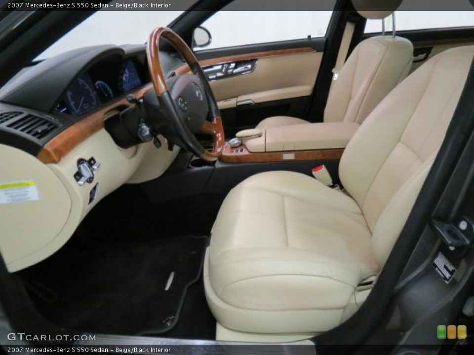 Beige/Black Interior Photo for the 2007 Mercedes-Benz S 550 Sedan #75475472