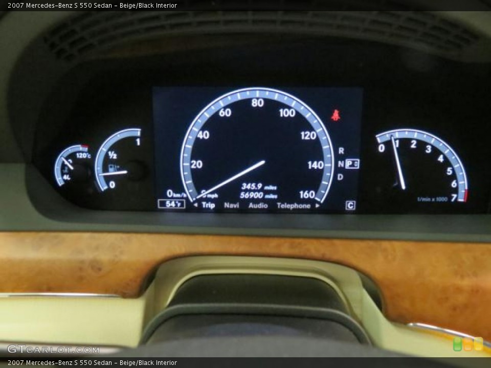 Beige/Black Interior Gauges for the 2007 Mercedes-Benz S 550 Sedan #75475547