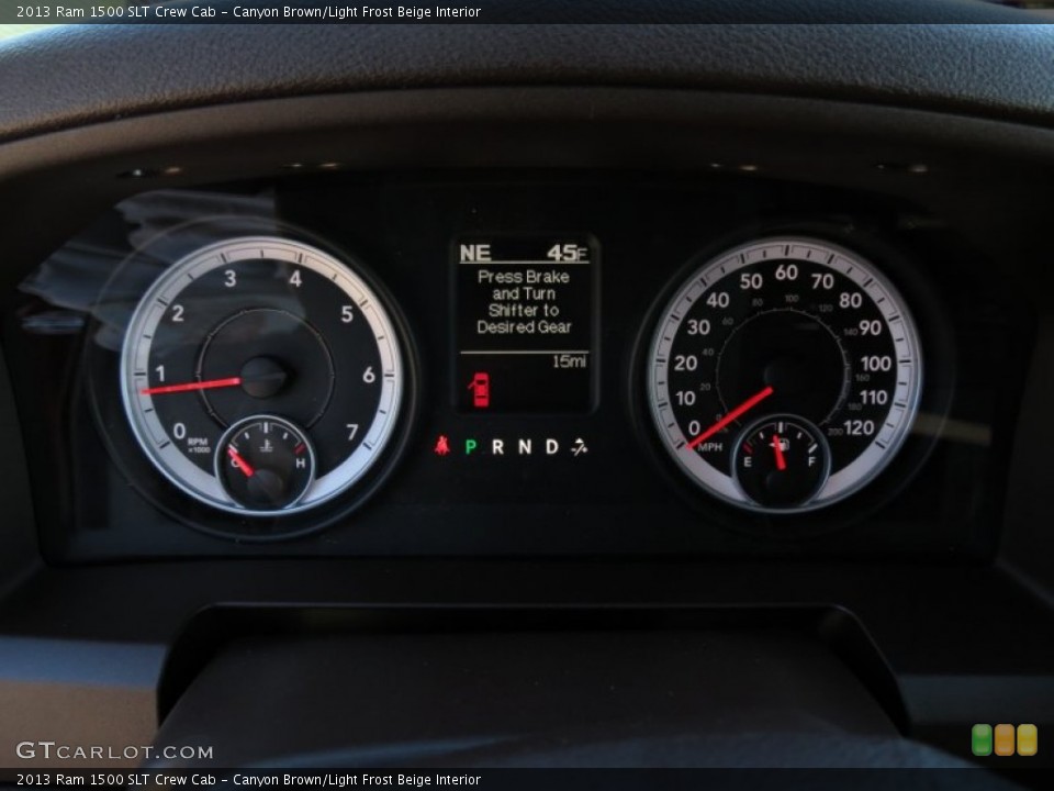 Canyon Brown/Light Frost Beige Interior Gauges for the 2013 Ram 1500 SLT Crew Cab #75475751