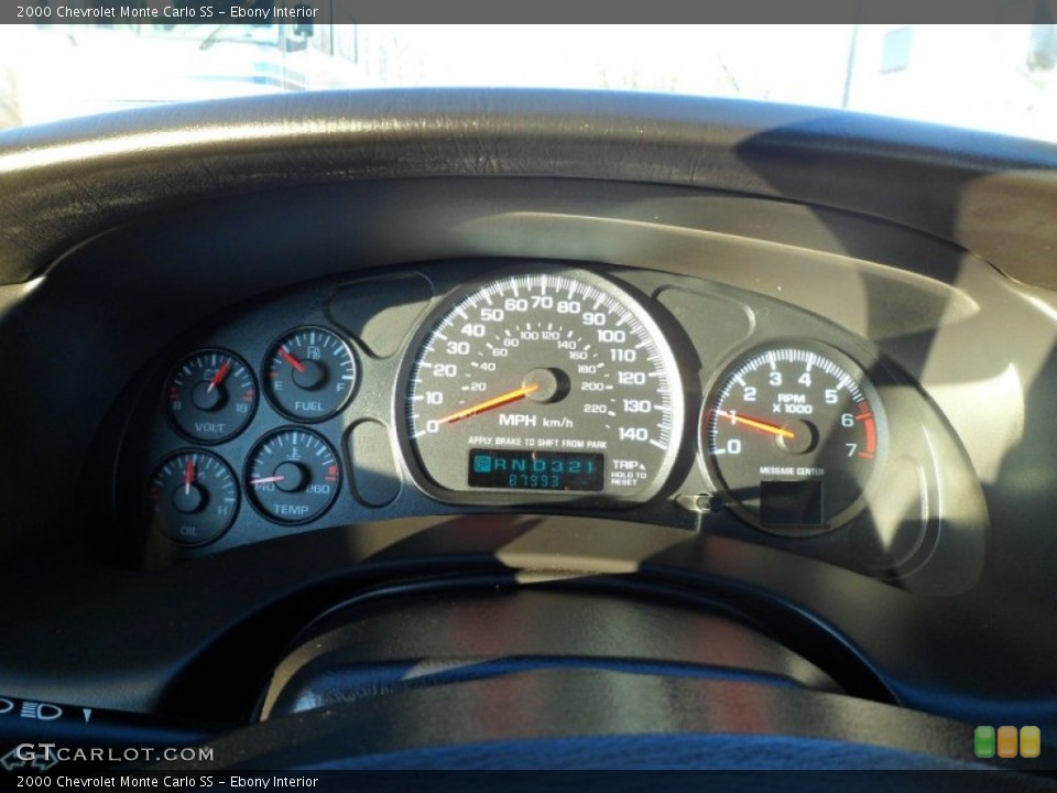 Ebony Interior Gauges for the 2000 Chevrolet Monte Carlo SS #75475889