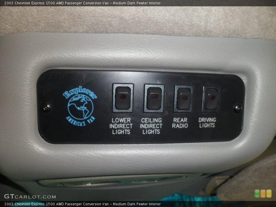 Medium Dark Pewter Interior Controls for the 2003 Chevrolet Express 1500 AWD Passenger Conversion Van #75476870