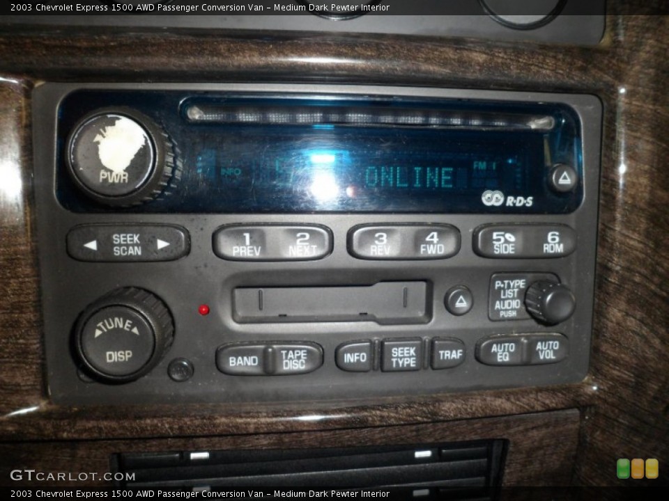Medium Dark Pewter Interior Audio System for the 2003 Chevrolet Express 1500 AWD Passenger Conversion Van #75476987