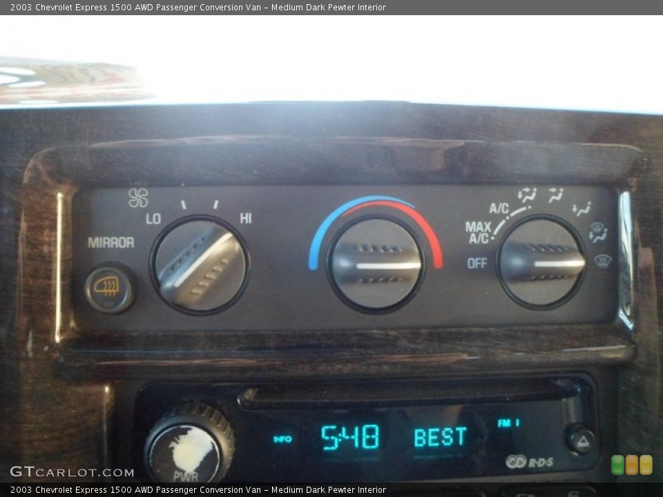 Medium Dark Pewter Interior Controls for the 2003 Chevrolet Express 1500 AWD Passenger Conversion Van #75477008