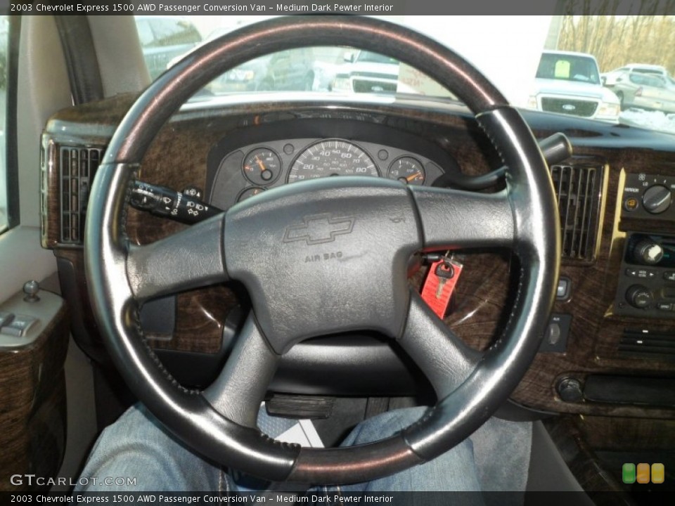 Medium Dark Pewter Interior Steering Wheel for the 2003 Chevrolet Express 1500 AWD Passenger Conversion Van #75477053