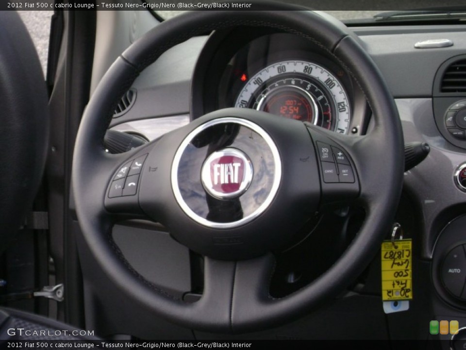 Tessuto Nero-Grigio/Nero (Black-Grey/Black) Interior Steering Wheel for the 2012 Fiat 500 c cabrio Lounge #75480860