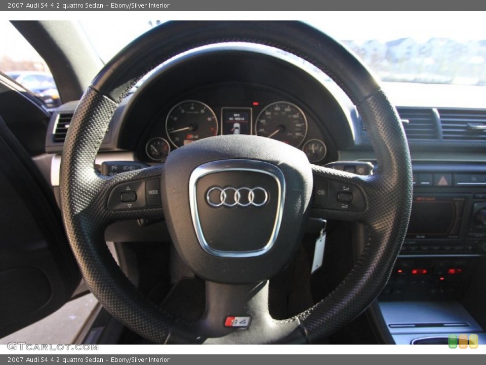 Ebony/Silver Interior Steering Wheel for the 2007 Audi S4 4.2 quattro Sedan #75487788