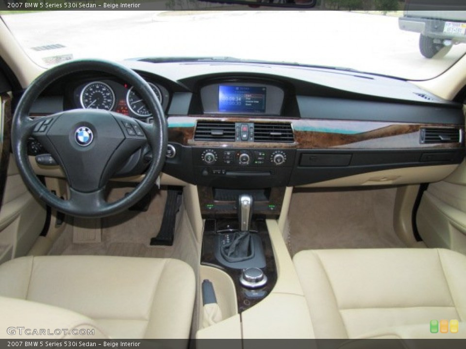 Beige Interior Dashboard for the 2007 BMW 5 Series 530i Sedan #75494678