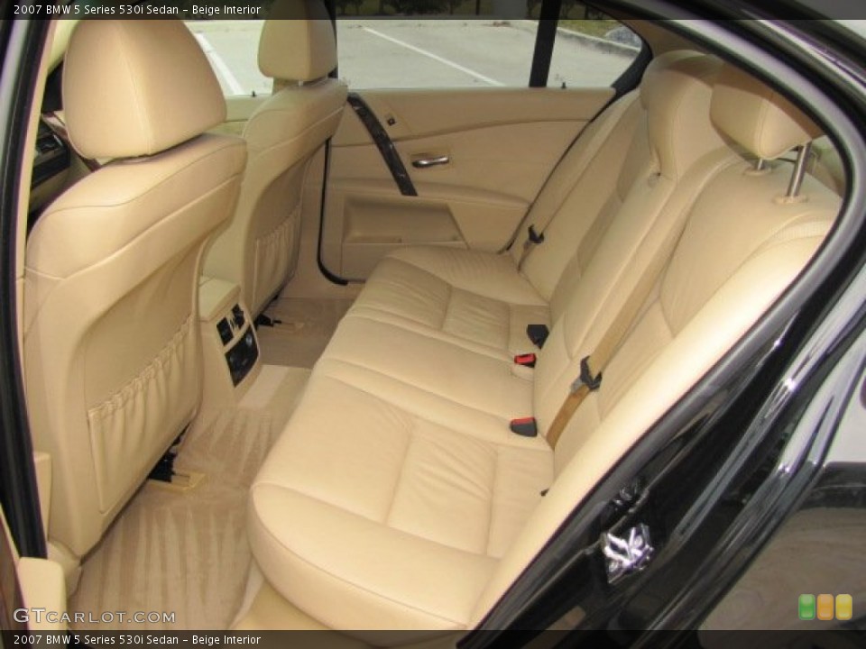 Beige Interior Rear Seat for the 2007 BMW 5 Series 530i Sedan #75494692