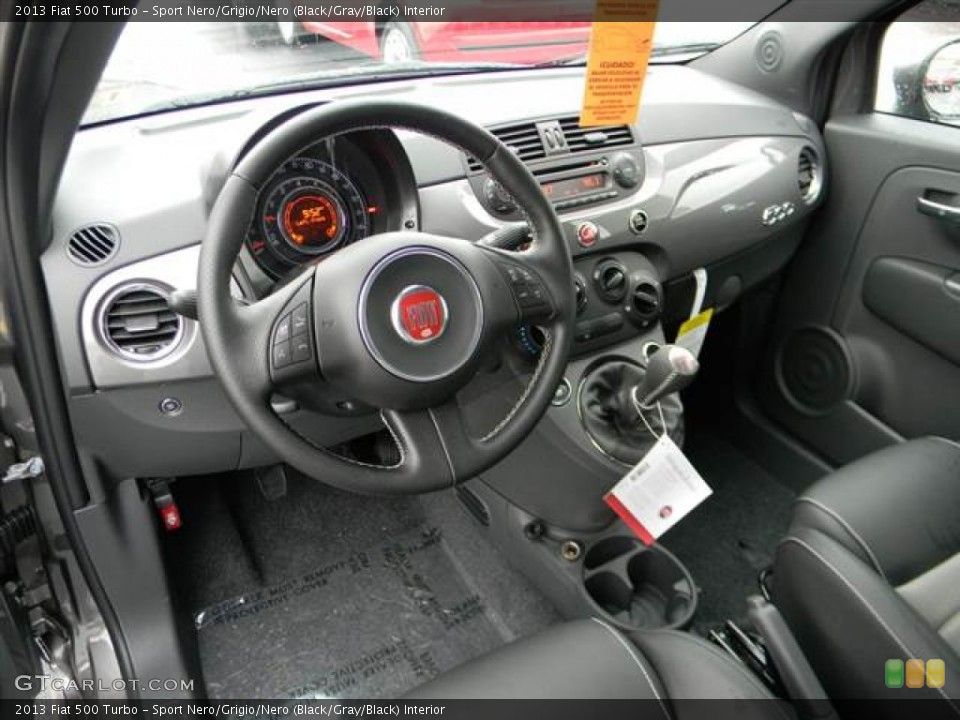 Sport Nero/Grigio/Nero (Black/Gray/Black) 2013 Fiat 500 Interiors