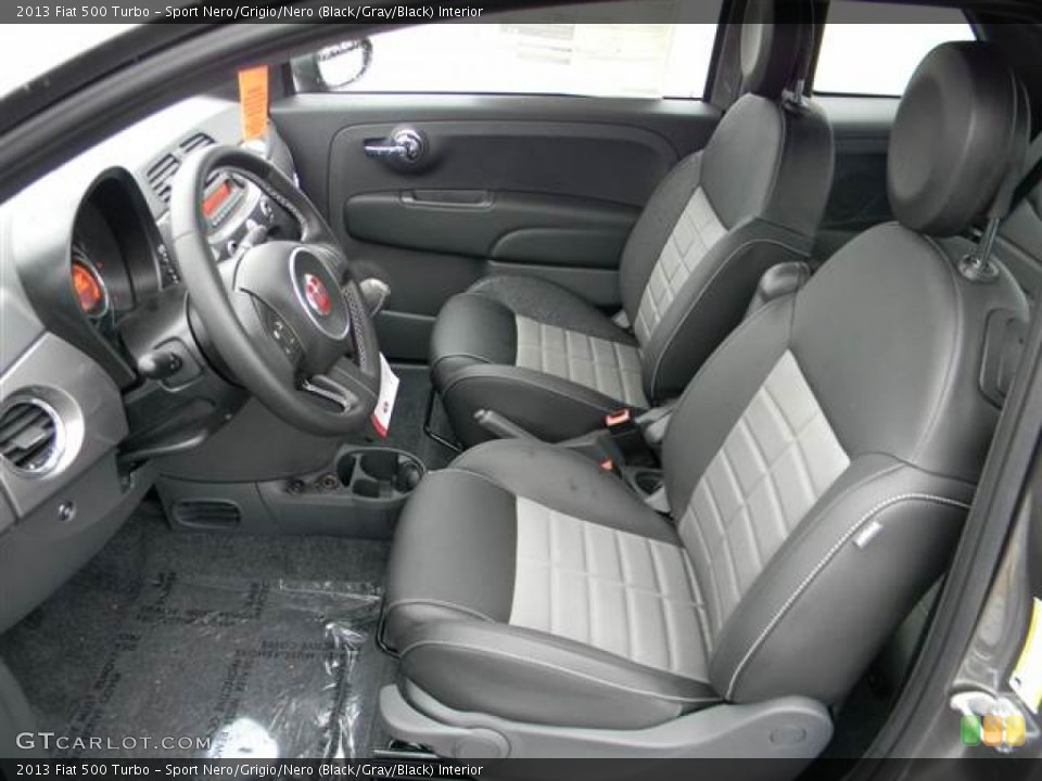 Sport Nero/Grigio/Nero (Black/Gray/Black) Interior Front Seat for the 2013 Fiat 500 Turbo #75495551