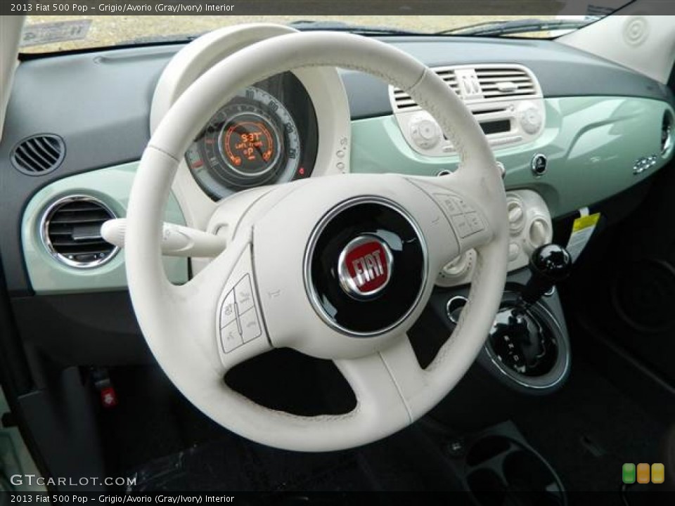 Grigio/Avorio (Gray/Ivory) Interior Steering Wheel for the 2013 Fiat 500 Pop #75496148