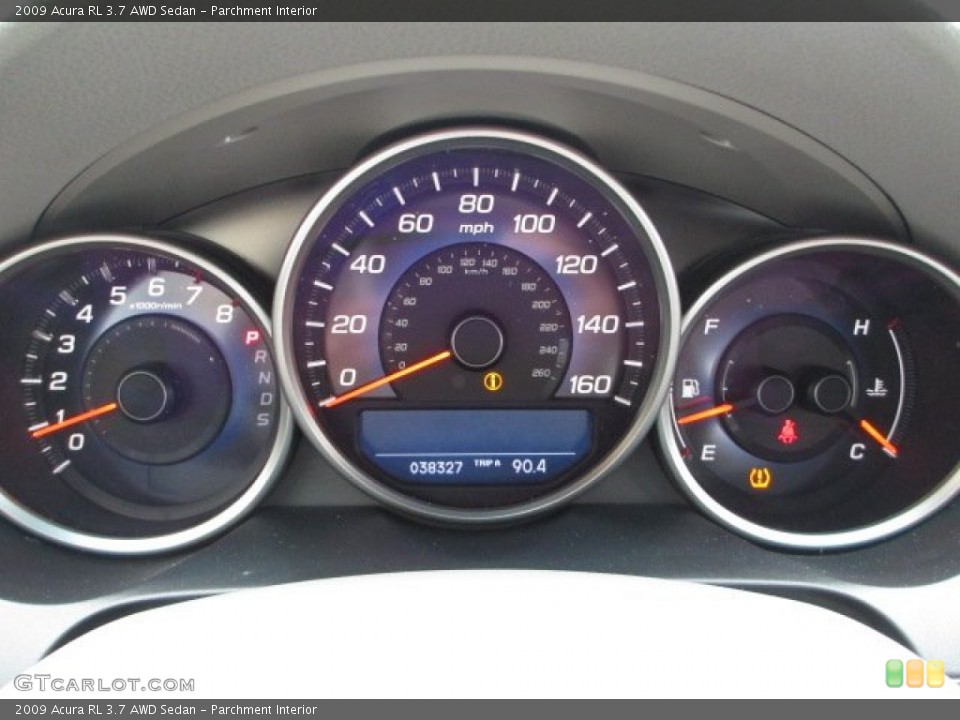 Parchment Interior Gauges for the 2009 Acura RL 3.7 AWD Sedan #75497165