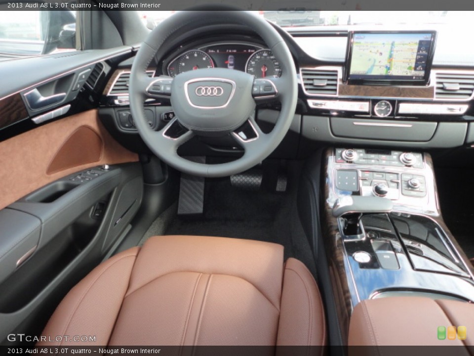 Nougat Brown Interior Dashboard for the 2013 Audi A8 L 3.0T quattro #75497701