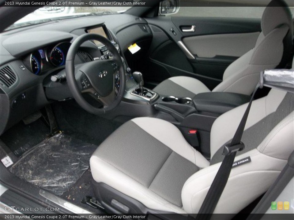 Gray Leather/Gray Cloth Interior Front Seat for the 2013 Hyundai Genesis Coupe 2.0T Premium #75499196
