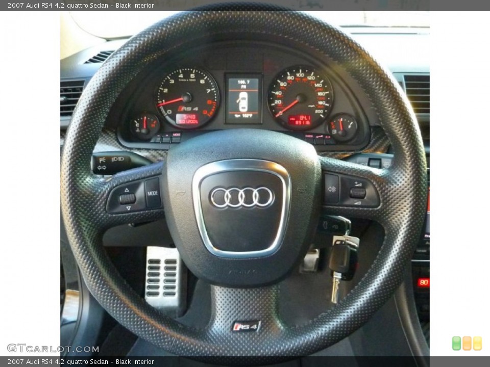 Black Interior Steering Wheel for the 2007 Audi RS4 4.2 quattro Sedan #75505340