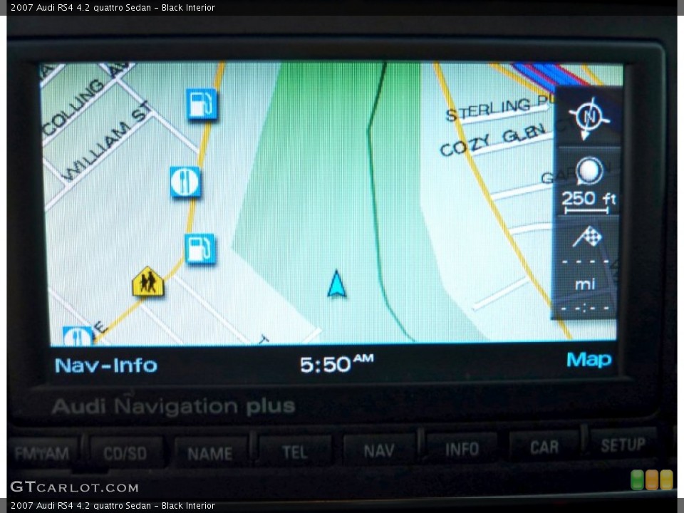 Black Interior Navigation for the 2007 Audi RS4 4.2 quattro Sedan #75505391