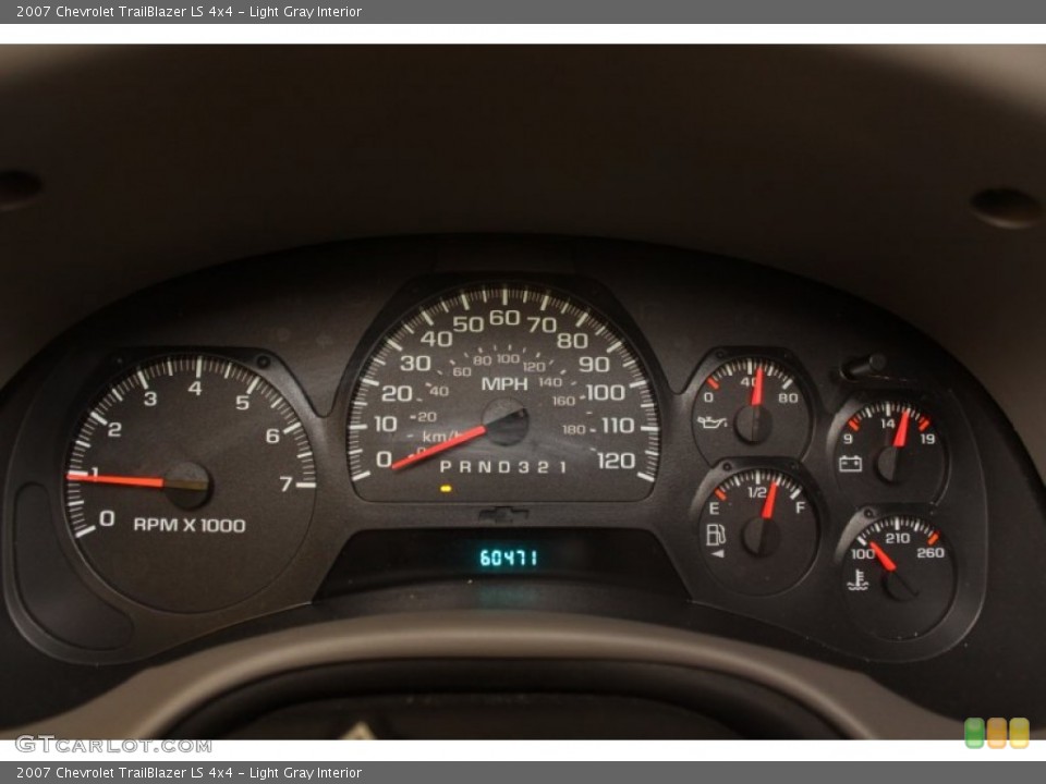 Light Gray Interior Gauges for the 2007 Chevrolet TrailBlazer LS 4x4 #75507991