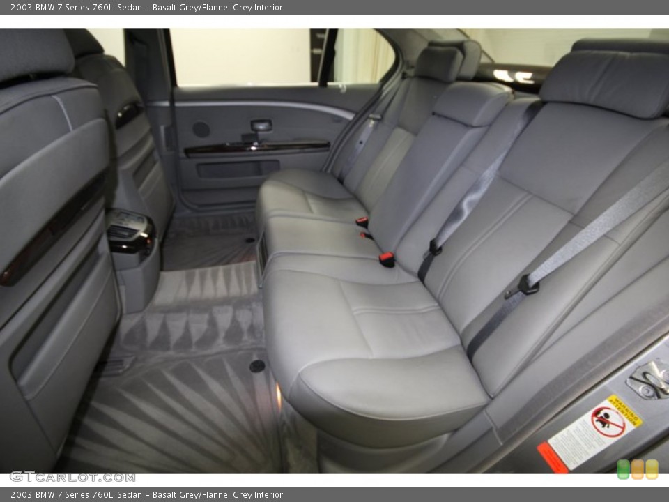 Basalt Grey/Flannel Grey Interior Rear Seat for the 2003 BMW 7 Series 760Li Sedan #75517759