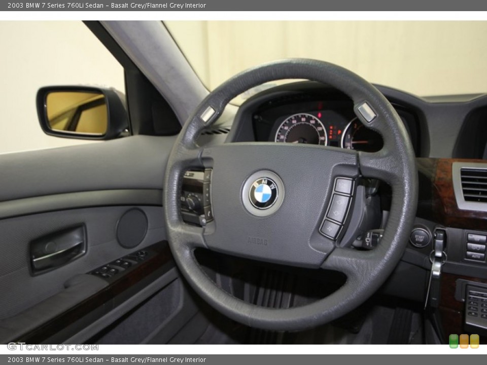 Basalt Grey/Flannel Grey Interior Steering Wheel for the 2003 BMW 7 Series 760Li Sedan #75518030