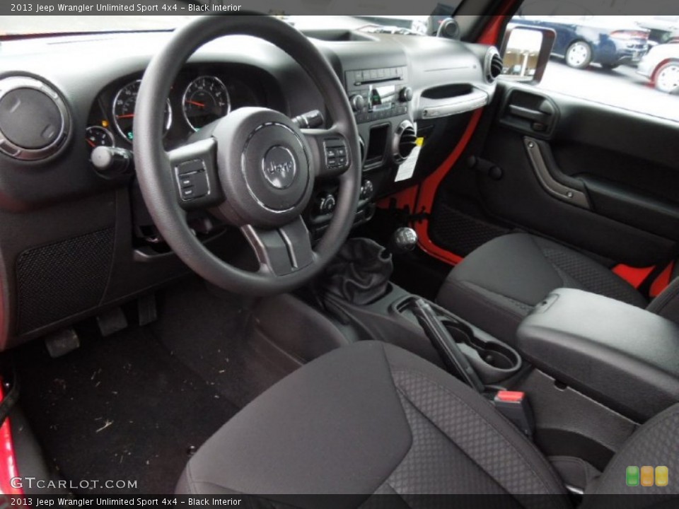 Black Interior Prime Interior for the 2013 Jeep Wrangler Unlimited Sport 4x4 #75520130
