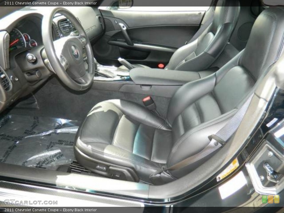 Ebony Black Interior Front Seat for the 2011 Chevrolet Corvette Coupe #75523208