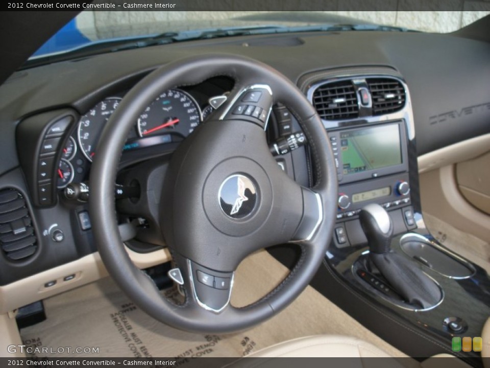 Cashmere Interior Steering Wheel for the 2012 Chevrolet Corvette Convertible #75532176