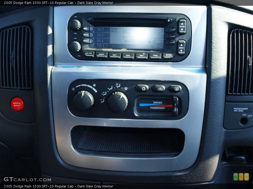 Dark Slate Gray Interior Controls for the 2005 Dodge Ram 1500 SRT-10 Regular Cab #75535488