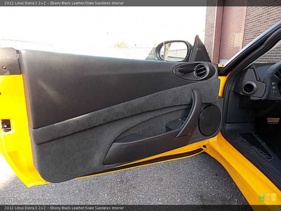 Ebony Black Leather/Slate Suedetex Interior Door Panel for the 2012 Lotus Evora S 2+2 #75539134