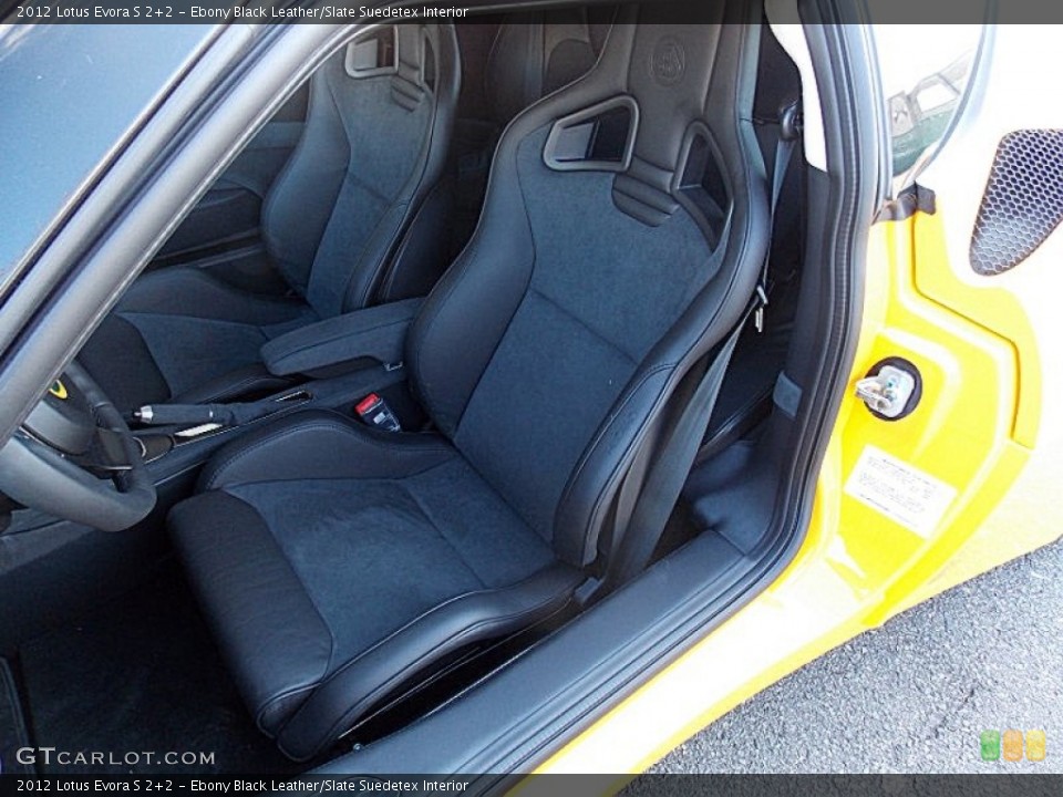 Ebony Black Leather/Slate Suedetex Interior Front Seat for the 2012 Lotus Evora S 2+2 #75539196