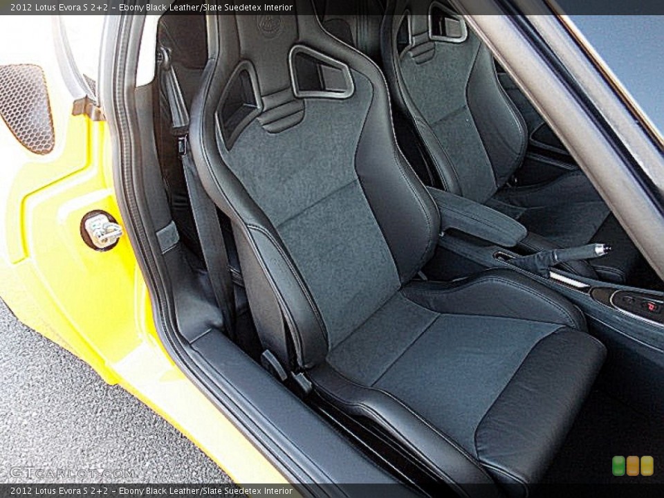 Ebony Black Leather/Slate Suedetex Interior Front Seat for the 2012 Lotus Evora S 2+2 #75539445