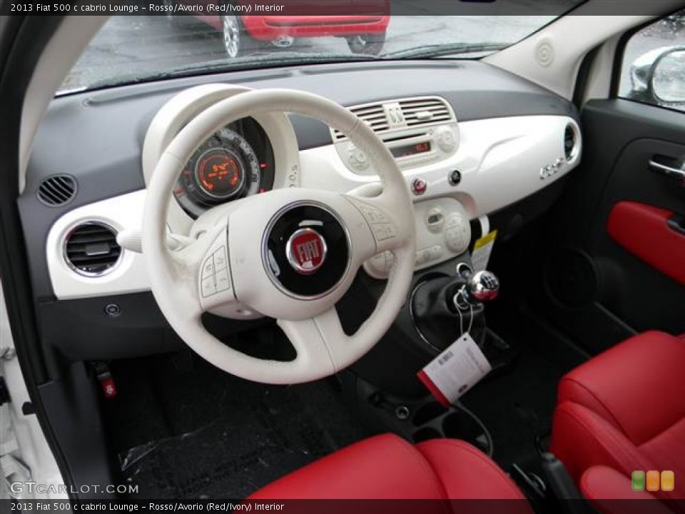 Rosso/Avorio (Red/Ivory) 2013 Fiat 500 Interiors