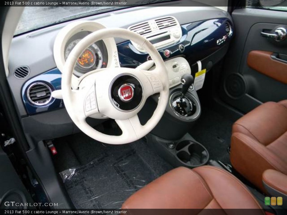 Marrone/Avorio (Brown/Ivory) Interior Prime Interior for the 2013 Fiat 500 c cabrio Lounge #75541542