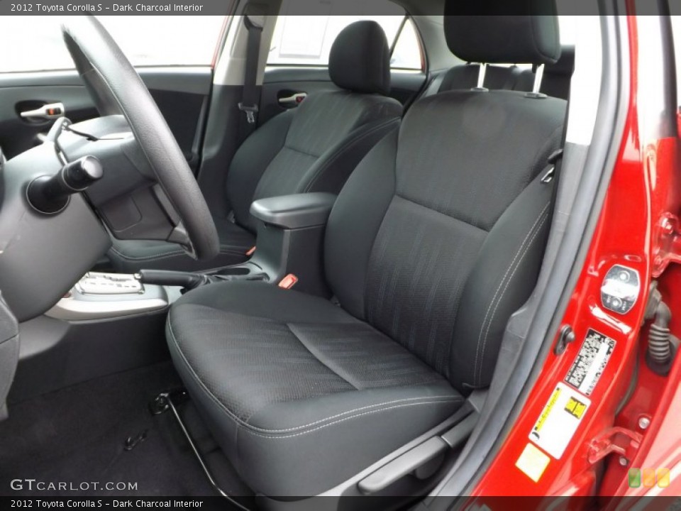 Dark Charcoal Interior Front Seat for the 2012 Toyota Corolla S #75549781