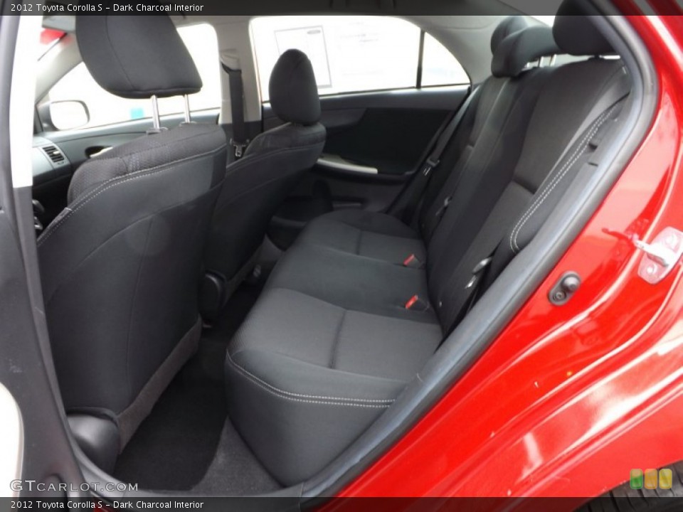 Dark Charcoal Interior Rear Seat for the 2012 Toyota Corolla S #75549793
