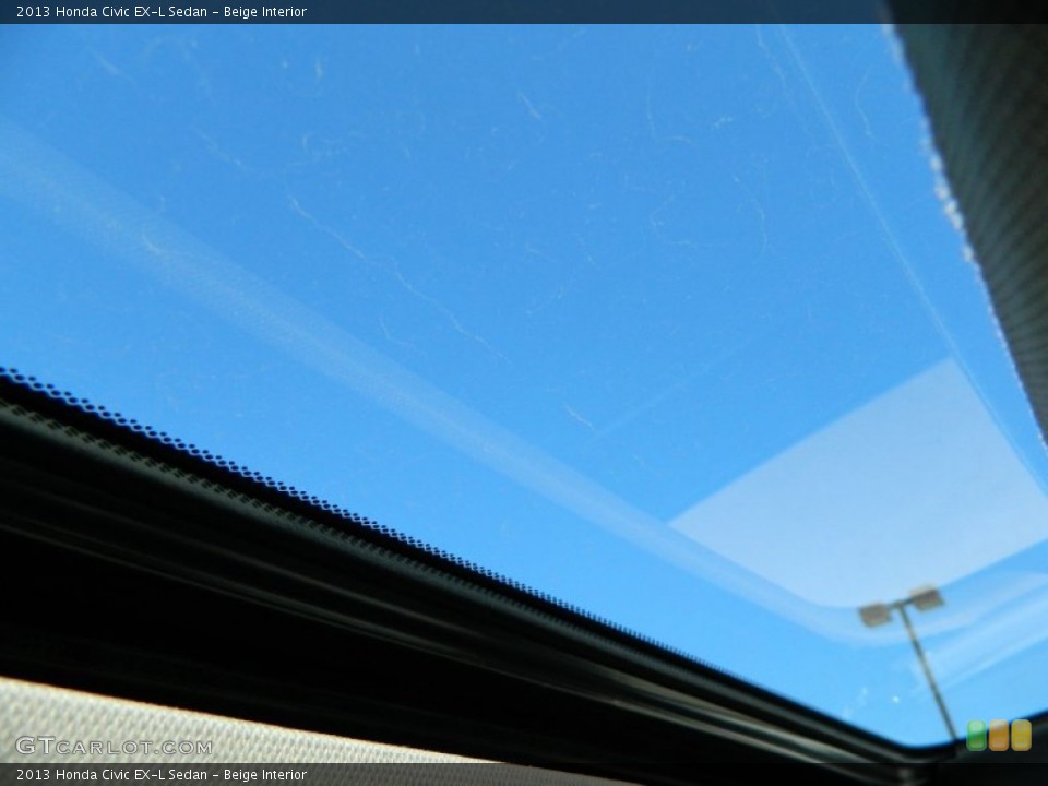 Beige Interior Sunroof for the 2013 Honda Civic EX-L Sedan #75566794