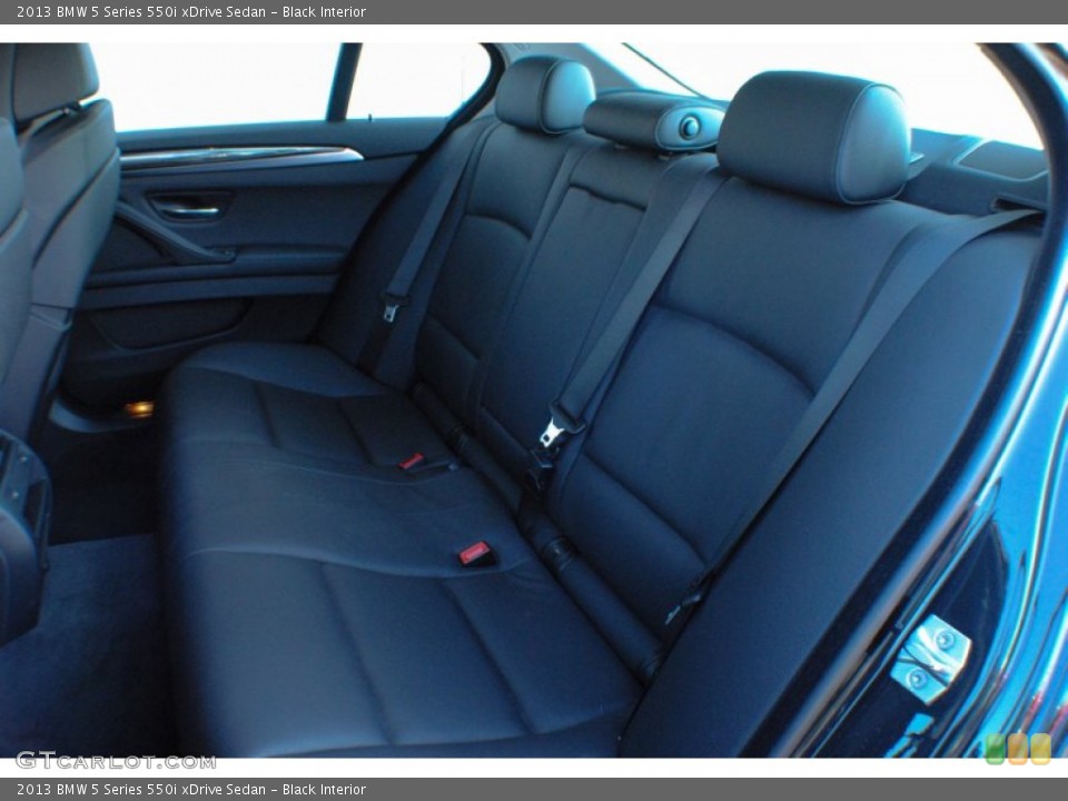 Black Interior Rear Seat for the 2013 BMW 5 Series 550i xDrive Sedan #75573446
