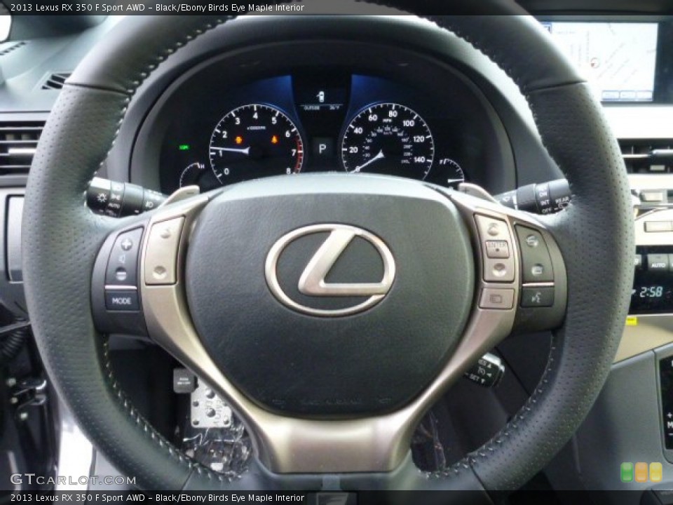 Black/Ebony Birds Eye Maple Interior Steering Wheel for the 2013 Lexus RX 350 F Sport AWD #75575162