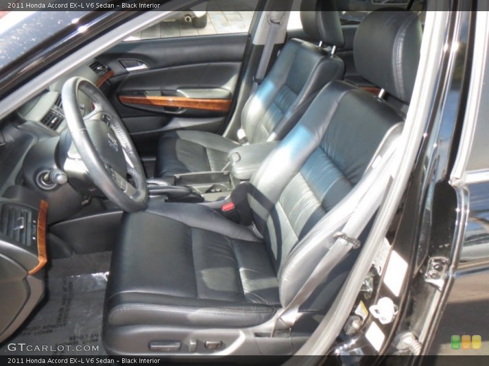 Black Interior Front Seat for the 2011 Honda Accord EX-L V6 Sedan #75582617